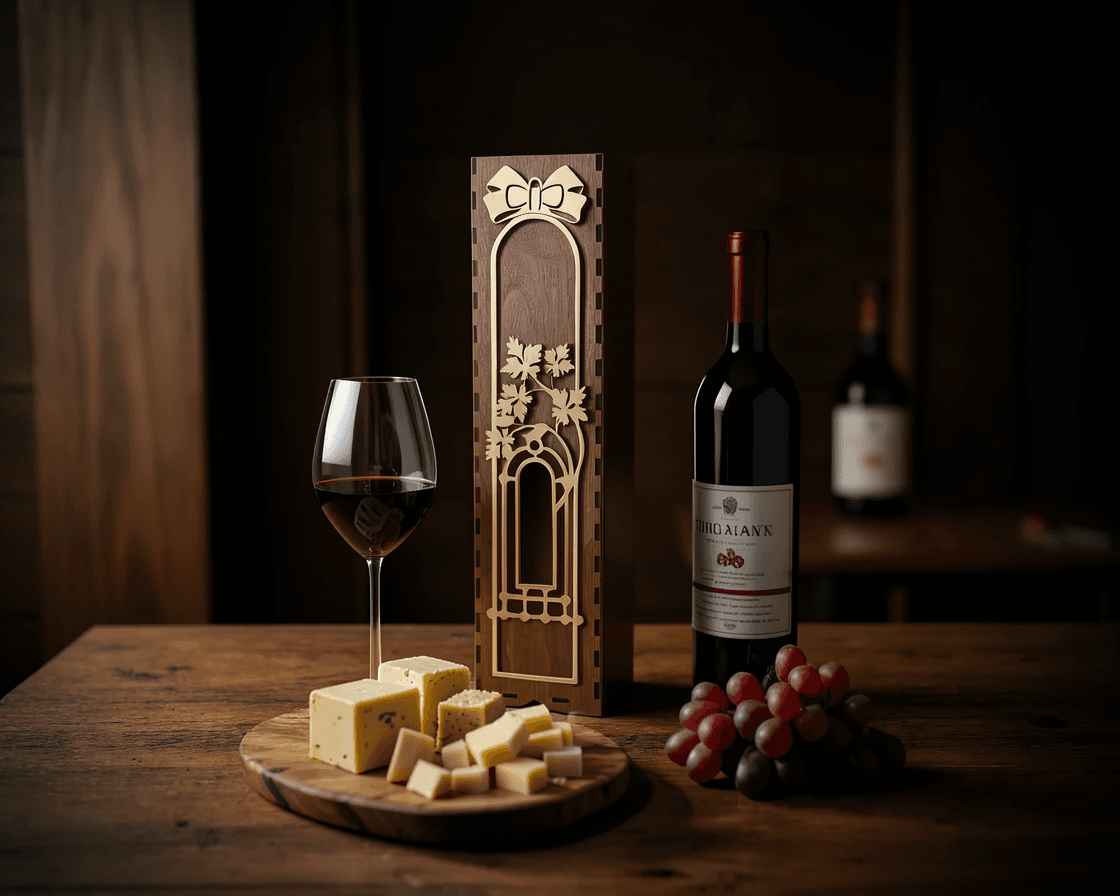 Boîte à Vin Décorative Art Nouveau en Bois
